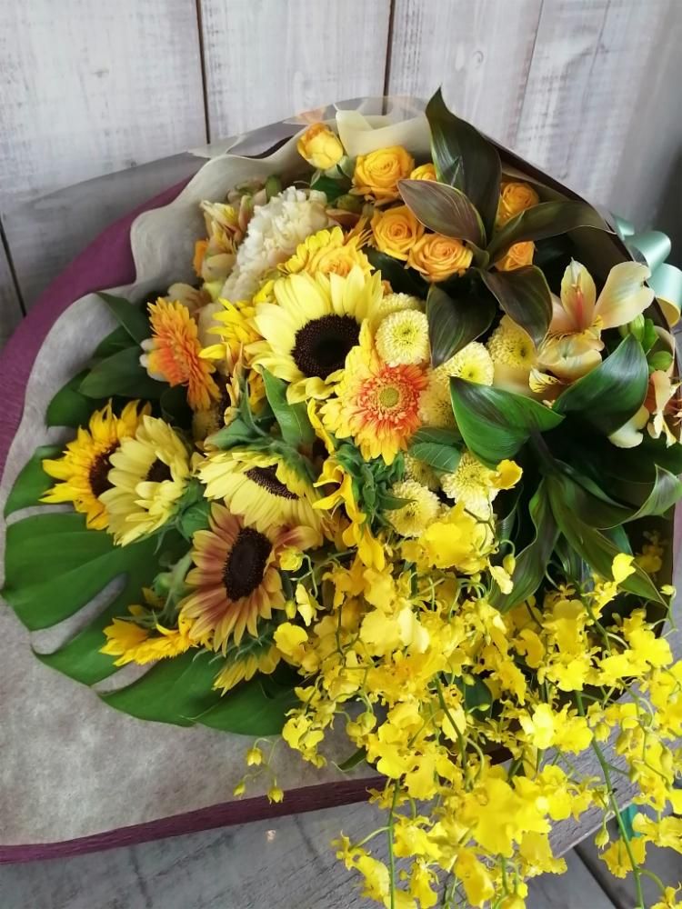 花束【10000円・黄色・オレンジ色系】 - flowersCERBO