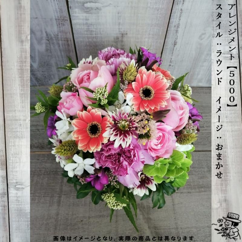 アレンジメントフラワー 【5000・おまかせ色】 - flowersCERBO アレンジメントフラワー 【5000・おまかせ色】 - flowersCERBO