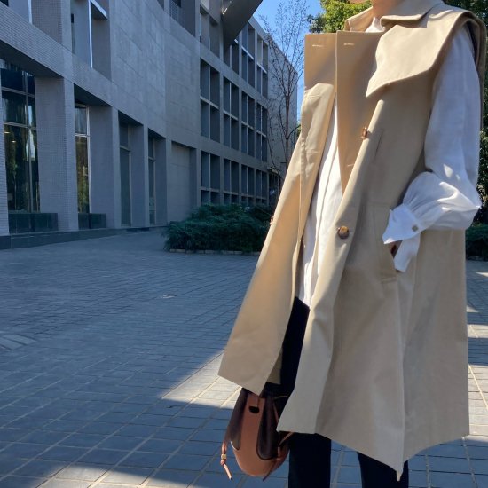 seyto Two tone layered trench coat コート 安価 ワタナベ