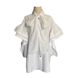 Square sleeves BLOUSE white