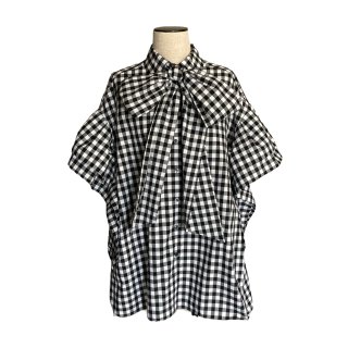Spuare sleeves BLOUSE check