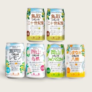 JR PREMIUM SELECT CHU-HIシリーズ　バラエティ６本セット（レモン・白桃・マスカット・八朔各１本、二十世紀梨２本）