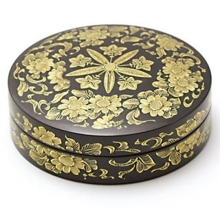 能登 輪島塗 筒型 香炉 寺紋 唐草 沈金 受け止めれ 漆塗 老舗 蔦屋 能登 輪島塗 筒型 香炉 寺紋 唐草 沈金 受け止めれ 漆塗 老舗 蔦屋