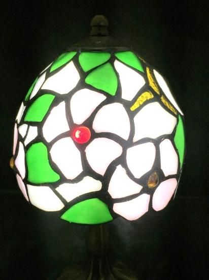 ステンドグラス No.5 ステンドランプ 5インチ 桜 W13㎝×H26㎝ LED - MokaBright -幸運
