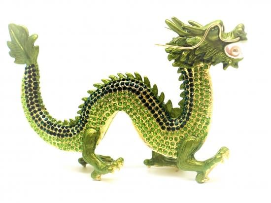 納得できる割引 神龍 エナメル置物 緑龍 -幸運を呼ぶ縁起物- MokaBright - 置物