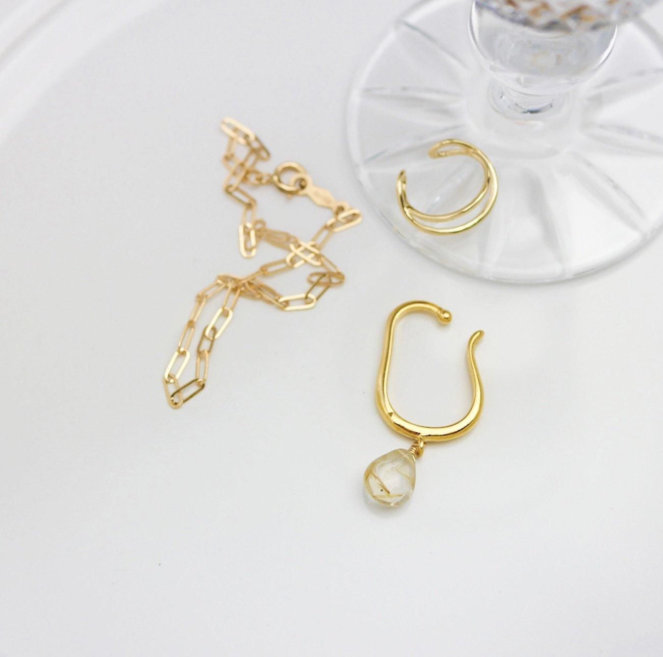 rico様専用】MONAKAjewelleryピアス(片耳用)ゴールデンルチル