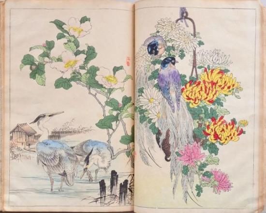 楳嶺花鳥画譜 春夏・秋冬 - 赤尾照文堂は、京都の寺町二条に店舗
