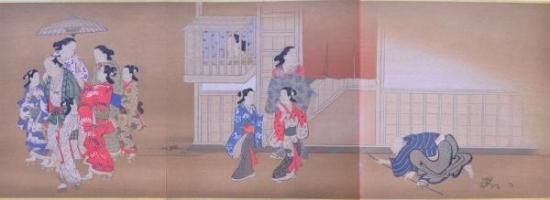 浮世絵派画集 第48、49図 男女遊樂圖卷（其二段） - 赤尾照文堂は