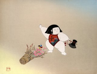 京わらべ  雅人形節句 Kyoto's children doll painting 山岡陳平画 マリア書房  色紙(SHIKISHI)