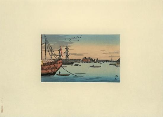 井上安治 東京真画名所図解 一枚物（one piece) No.102 永代遠景 True Pictures of Famous Places of  Tokyo - 赤尾照文堂は、京都の寺町二条に店舗を構える古書店です。