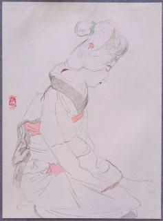 ȥǥå ܲ   ŭ(ε) Woodblock prints by contemporary painters Geisya Singer Kaburaki Kiyokata