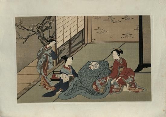 日本木版画粋 woodblock prints 鈴木春信 炬燵の二美人 - 赤尾照 日本木版画粋 woodblock prints 鈴木春信 炬燵の二美人 - 赤尾照