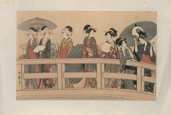 日本木版画粋 woodblock prints 喜多川歌麿 両国橋の涼み(其二 日本木版画粋 woodblock prints 喜多川歌麿 両国橋の涼み(其二