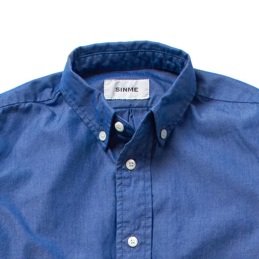 SINME シンメ ダンガリークロスシャツ ブルー SALE 20%OFF ダンガリークロスシャツ - SINME ONLINE STORE
