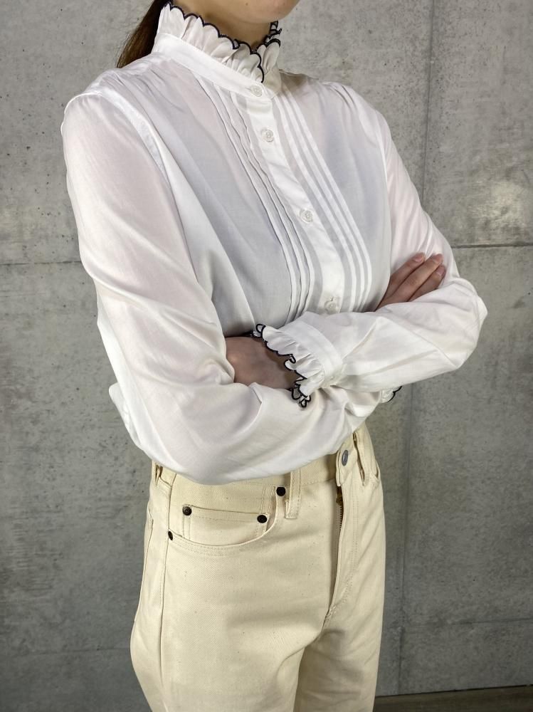 SINME　スカラエンブロイダリーシャツ　21AW　ピンタック 上品⭐︎ SINME スカラエンブロイダリーシャツ 21AW ピンタック 上品