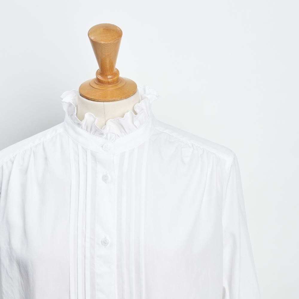 スカラエンブロイダリーシャツ ホワイト × ホワイト - SINME ONLINE STORE