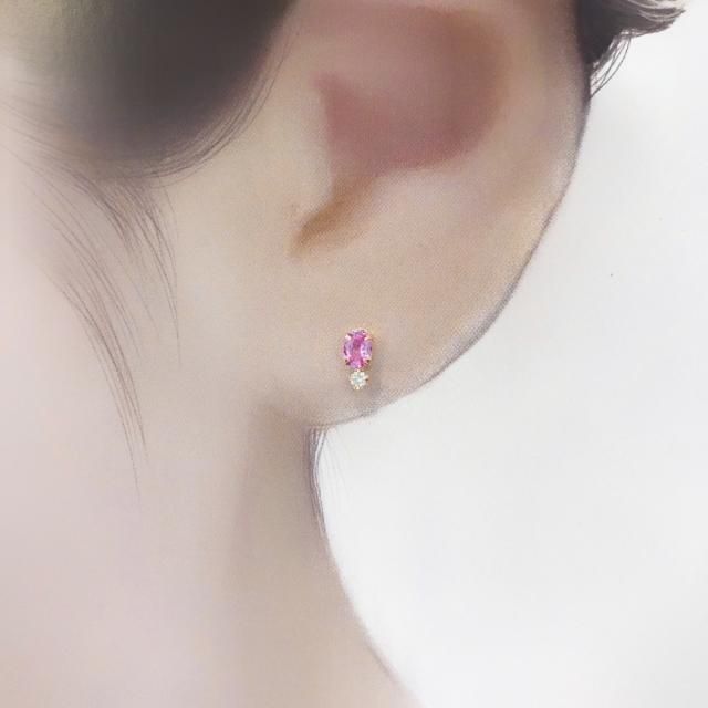 ピンクサファイア ピアス - 辻山宝石店