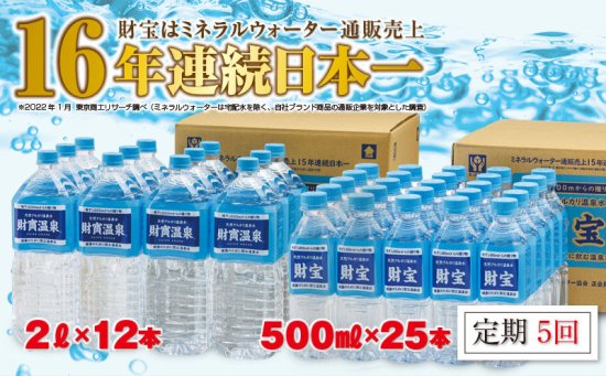 【鹿児島県垂水市】【5回定期】温泉水2L+500mlセット