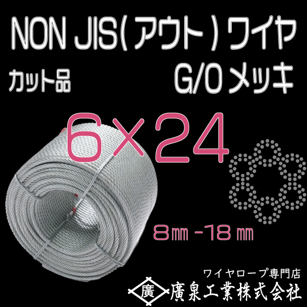 スタニングルアー TRUSCO(トラスコ) JIS規格品メッキ付ワイヤロープ (6×24)Φ12mm×50m JWM-12S50 