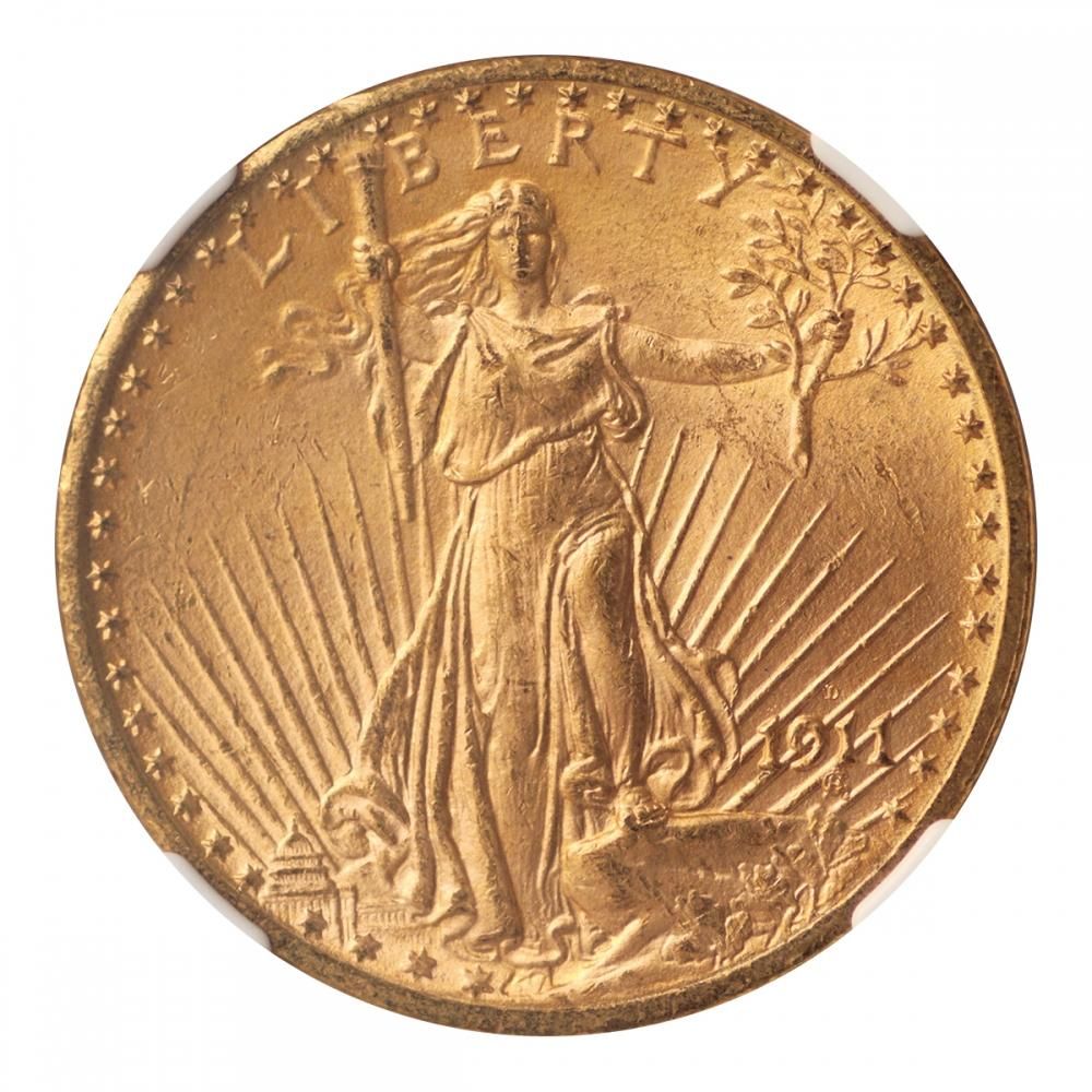 女神 立像 20ドル金貨 1911年(D) NGC MS65 - セキグチは1964年