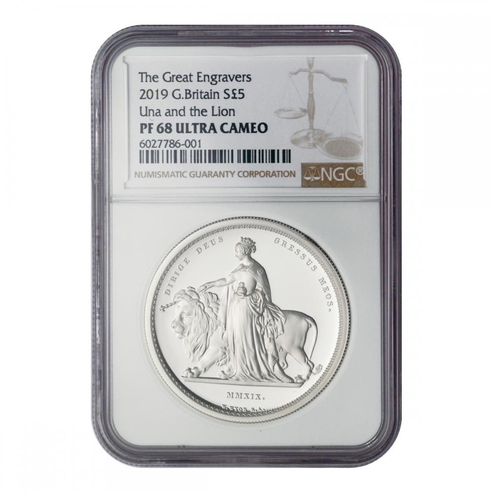 ウナライオン 5ポンド銀貨 2019年 NGC PF68OC - セキグチは1964年創業