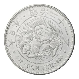 新1円銀貨 明治21年（未使用）日本貨幣商協同組合鑑定書付