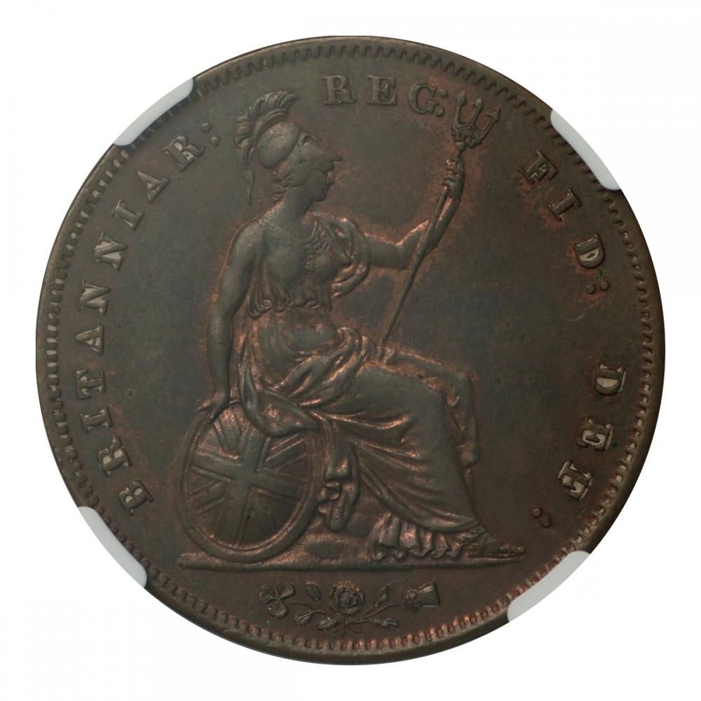 イギリス 1858年 1ペニー銅貨 ヴィクトリア(ヤング)女王 NGC イギリス 1858年 1ペニー銅貨 ヴィクトリア(ヤング)女王 NGC