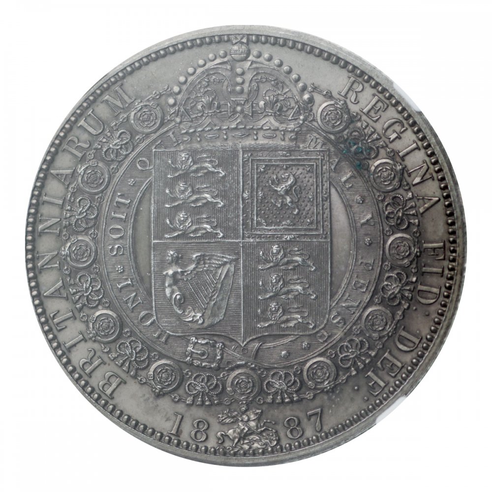 イギリス 1887年 1/2クラウン銀貨 NGC PF61 - セキグチは1964年創業の古銭・アンティークコイン・切手の販売買取専門店