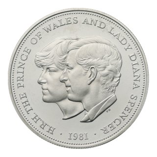 イギリス 1981年 25 NEW PENCE銀貨 チャールズ・ダイアナ御成婚記念貨（プルーフ）