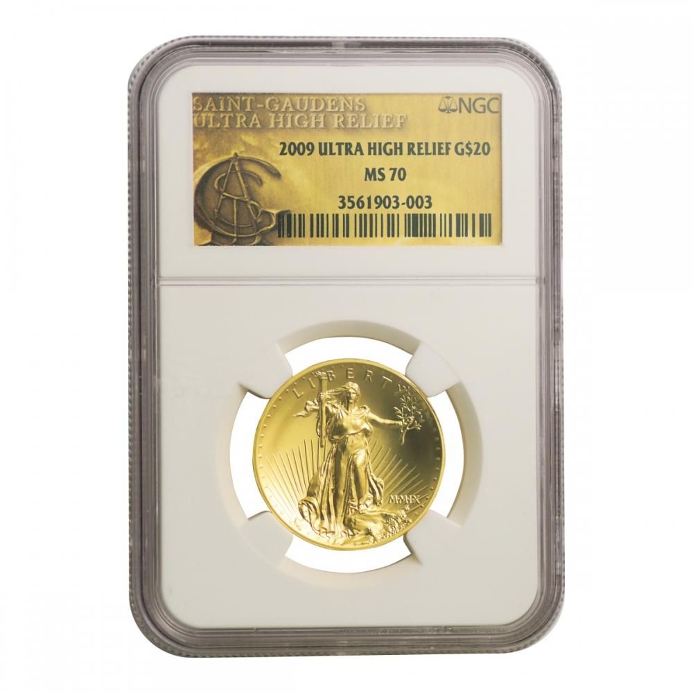 アメリカ 2009年 ウルトラハイレリーフ 20ドル金貨 NGC MS70