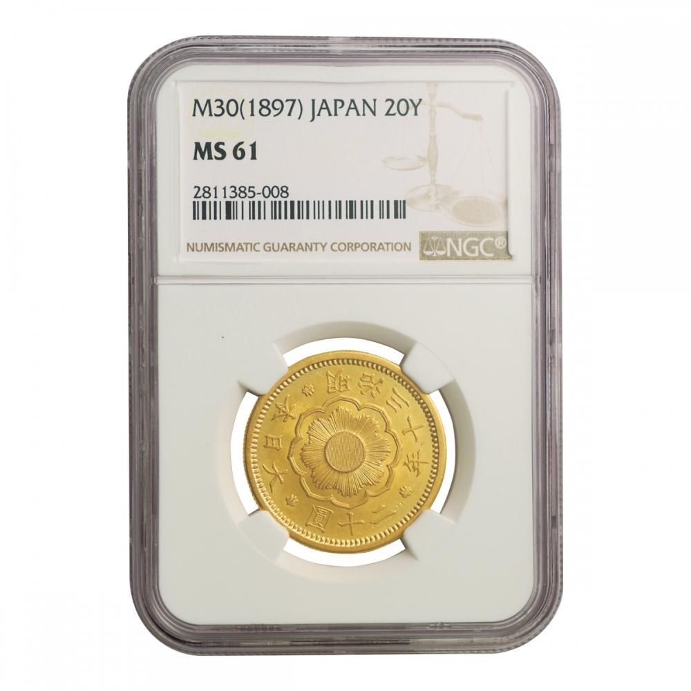 新20円金貨 明治30年 トメ明 NGC MS61 - セキグチは1964年創業の