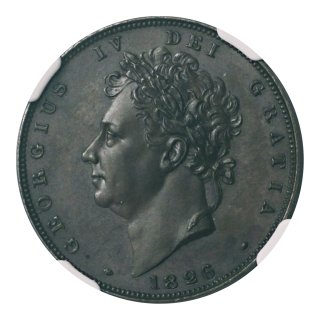 イギリス 1826年 1/4ペンス（ファージング）ジョージ4世 NGCPF64BN