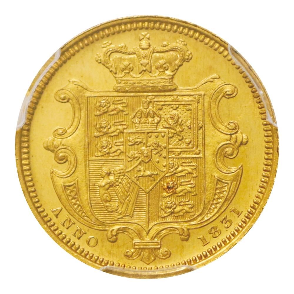 イギリス 1831年 1/2ソブリン金貨 ウィリアム4世 NGC PR62 DCAM