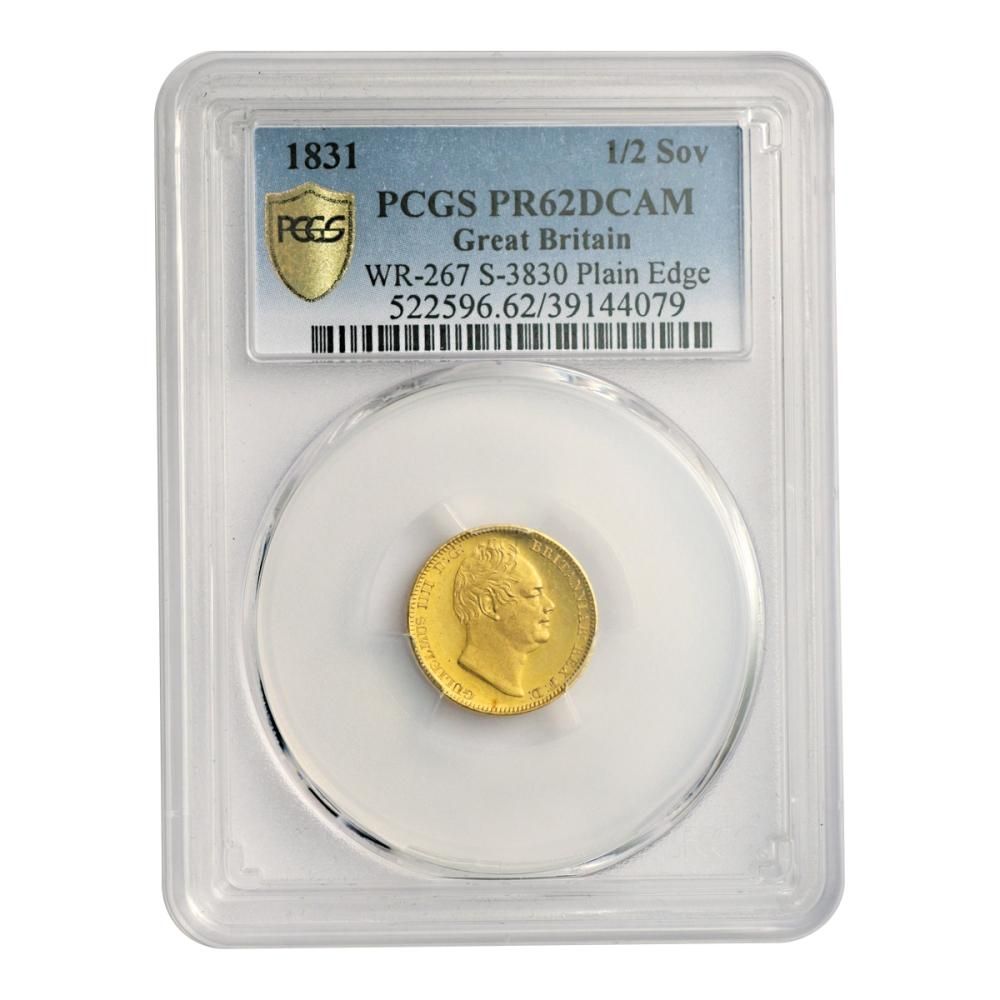 イギリス 1831年 1/2ソブリン金貨 ウィリアム4世 NGC PR62 DCAM イギリス 1831年 1/2ソブリン金貨 ウィリアム4世 NGC PR62 DCAM