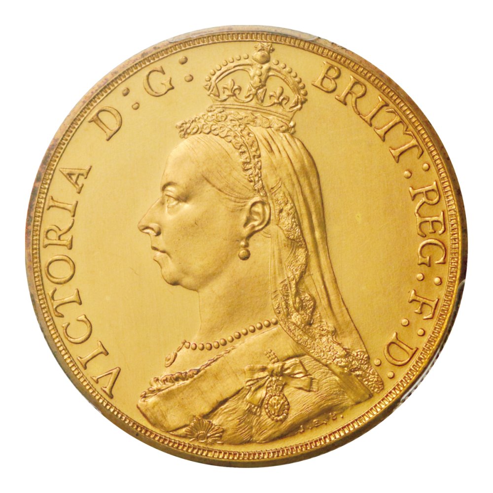 イギリス 1887年 2ポンド金貨 ヴィクトリア女王 ジュビリー NGC PR63 