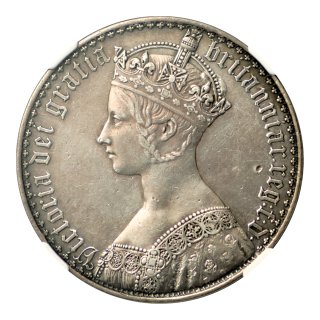 イギリス 1847年 1クラウン銀貨 ゴチッククラウン PROOF AU DETAILS
