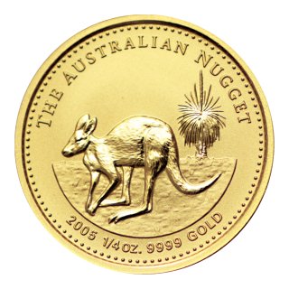 オーストラリア 2005年 25ドル カンガルー 1/4オンス金貨（未使用）