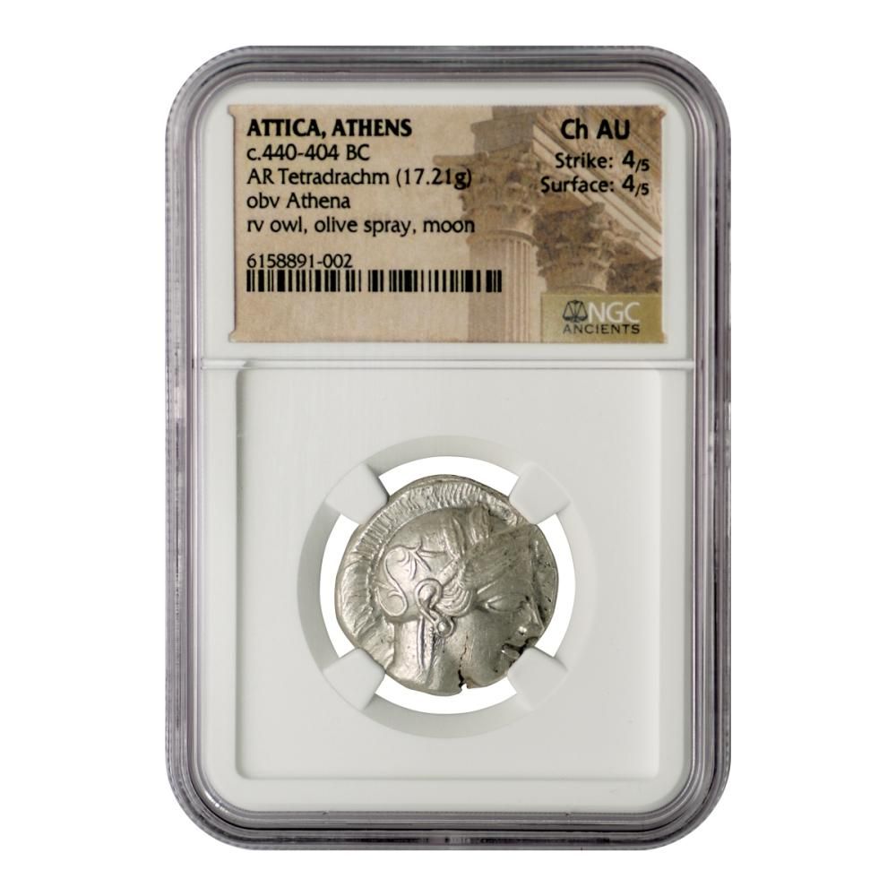 古代ギリシャふくろうテトラドラクマ銀貨 アッテカアテネ NGC Ch 古代ギリシャふくろうテトラドラクマ銀貨 アッテカアテネ NGC Ch