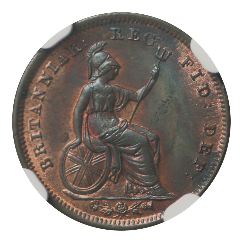 イギリス 1844年 1/3ファージング ヴィクトリア女王 ヤングタイプ NGC