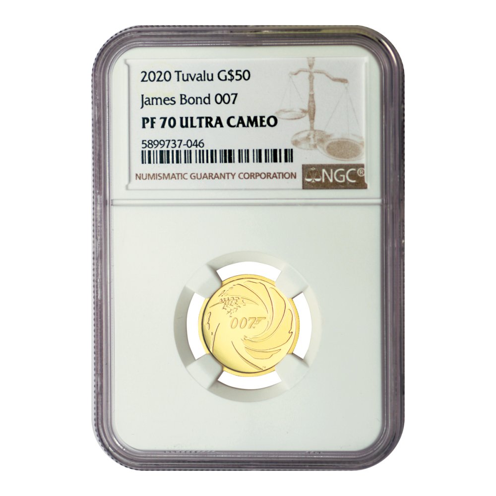 ツバル2020年 50ドル金貨 007ジェームス・ボンド NGC PF70 ULTRA CAMEO -  セキグチは1964年創業の古銭・アンティークコイン・切手の販売買取専門店