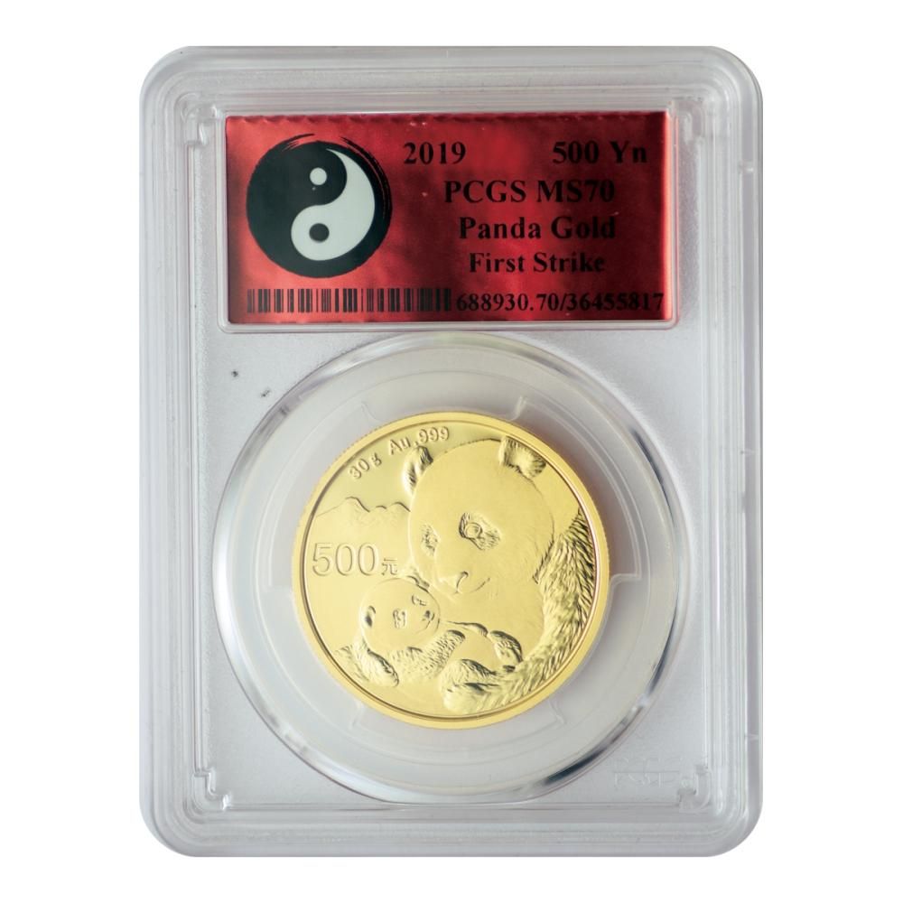 中国2019年 500元 パンダ金貨 PCGS MS70 First Strike