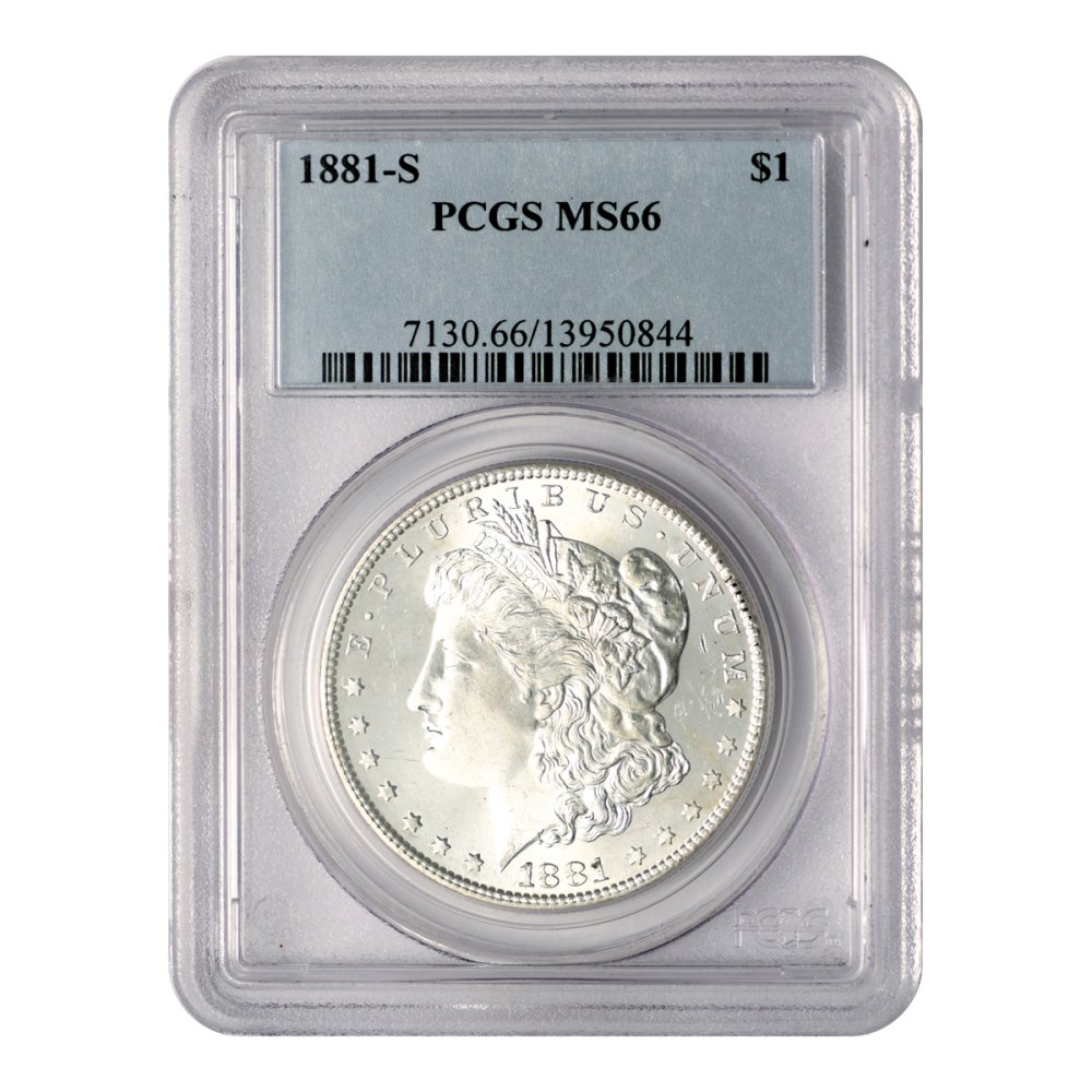 アメリカ 1881年（S）1ドル銀貨 モルガンダラー PCGS MS66 - セキグチ