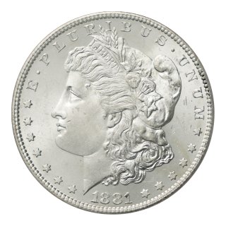 アメリカ 1881年（S）1ドル銀貨 モルガンダラー  PCGS MS66