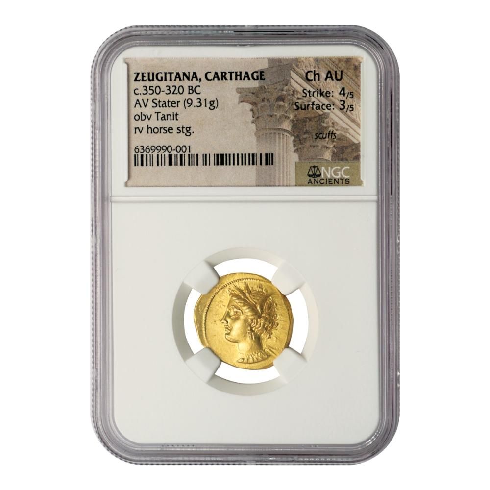 ゾイジターナ・カルタゴ 350～320BC スターテル金貨 NGC-ChAu 4