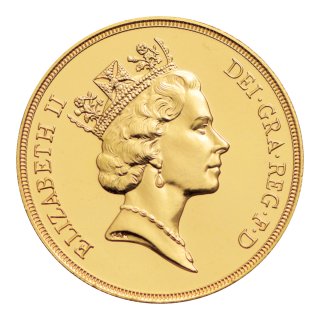 イギリス 1986年 5ポンド金貨 エリザベス2世（未使用）