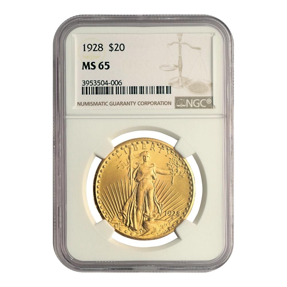 アメリカ 1928年 20ドル金貨 女神立像 NGC MS65 - セキグチは1964年