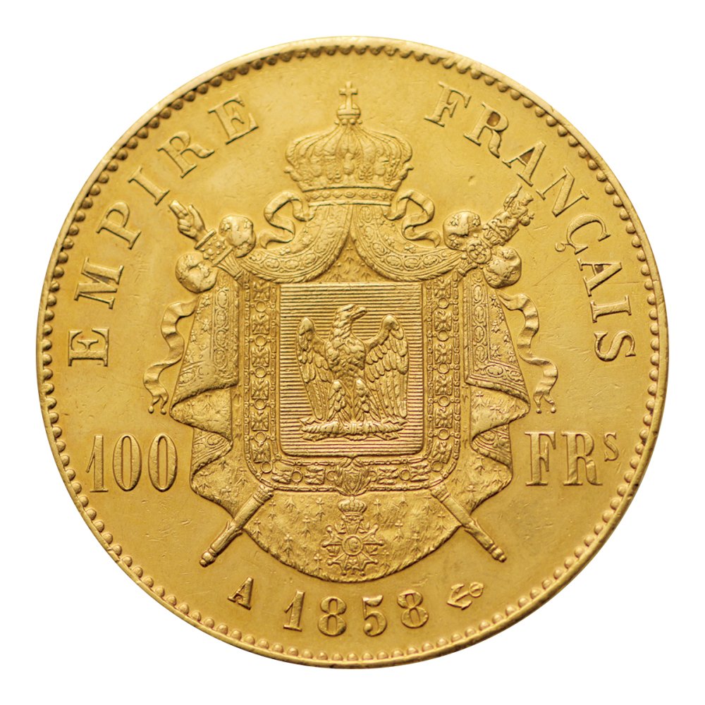 フランス 1858年（A）100フラン金貨 ナポレオン3世無冠（極美品 ...