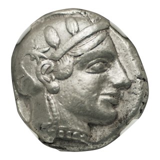 古代ギリシャ ふくろう小型タイプ テトラドラクマ銀貨 アッテカアテネ NGC  XF
