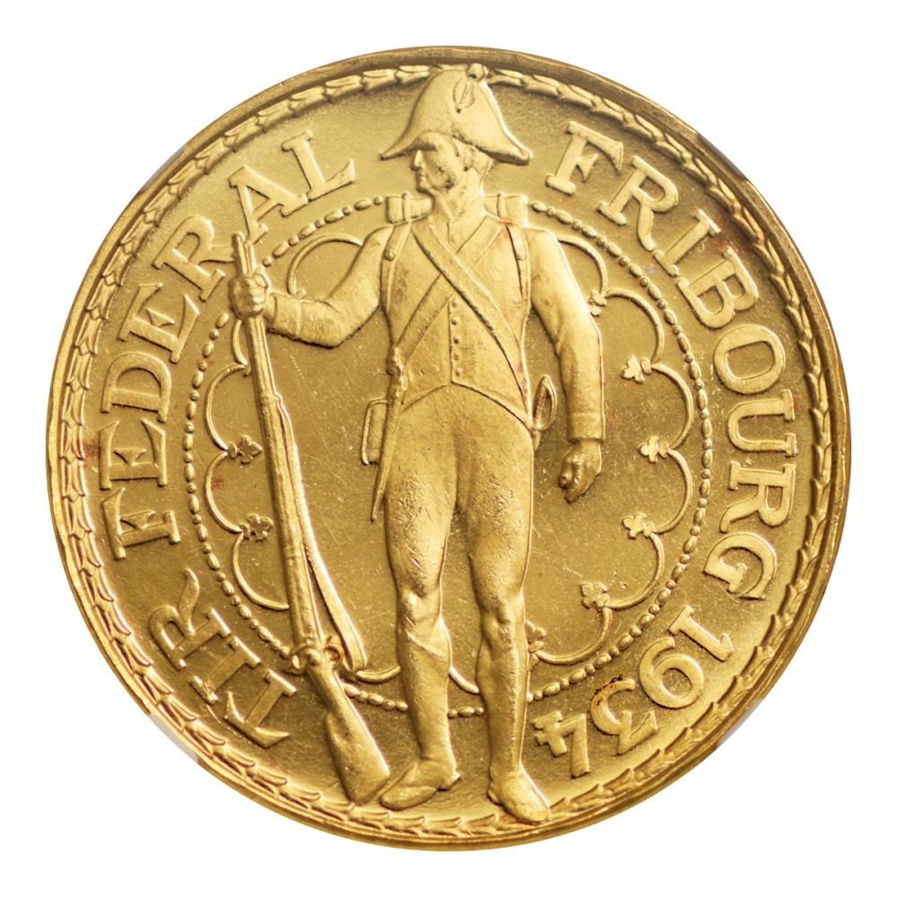 スイス 1934年(B)100フラン金貨 射撃祭 NGC MS64PL - セキグチ スイス 1934年(B)100フラン金貨 射撃祭 NGC MS64PL - セキグチ
