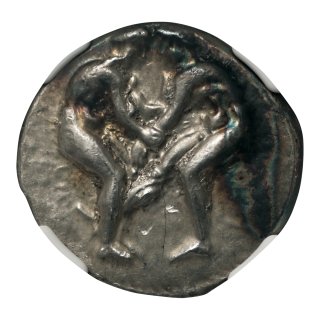 パンフィリア・アスペンドス ステーター銀貨 古代オリンピック NGC Ch XF